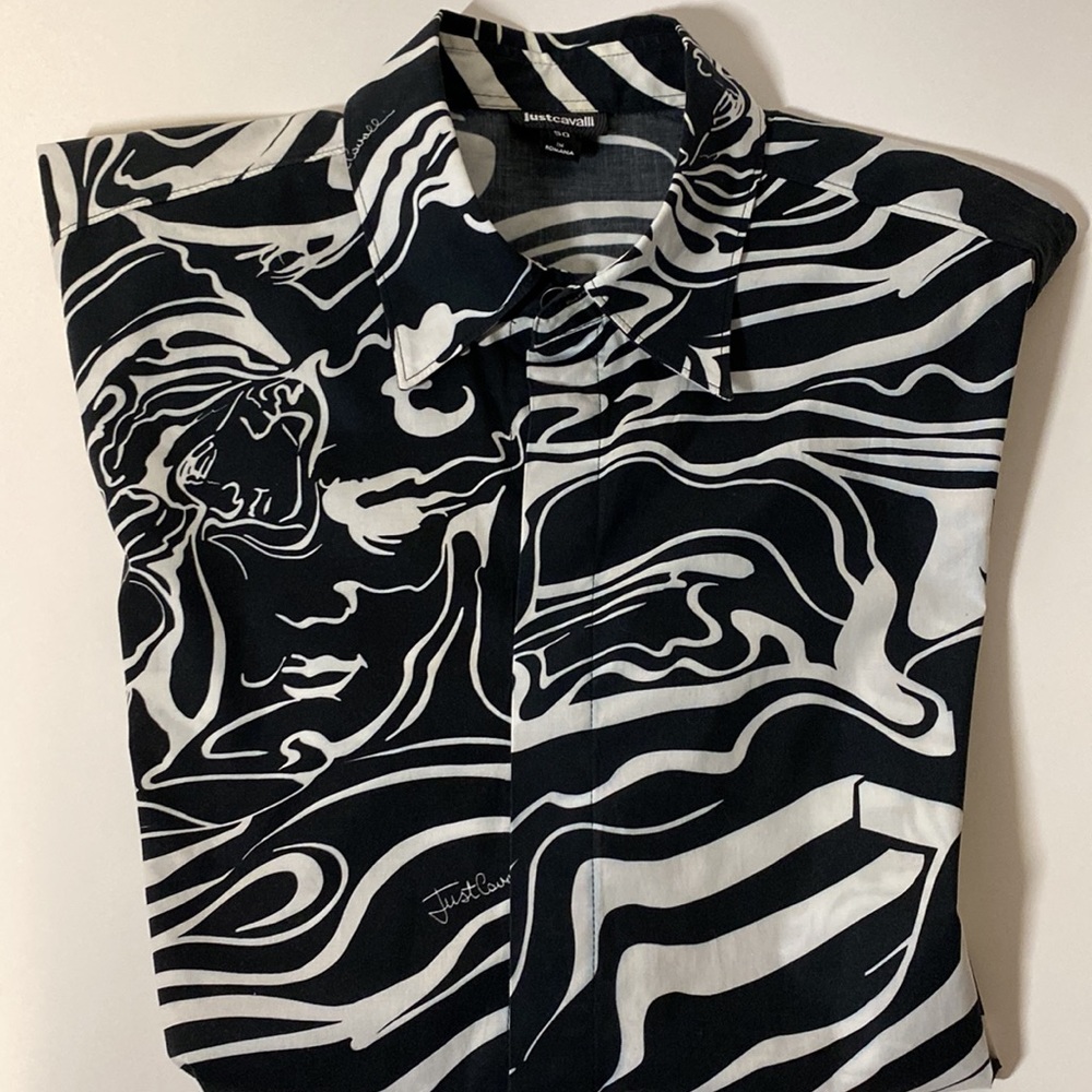 Just Cavalli Logo Graphic Men’s Shirt 👕